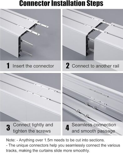 3-in-1 CurtainTrack System with Valance - Metal Ceiling/Wall Mount Blackout Decorative Panels for Living Room & Bedroom - Stylish, Versatile CurtainSolution in Kuwait