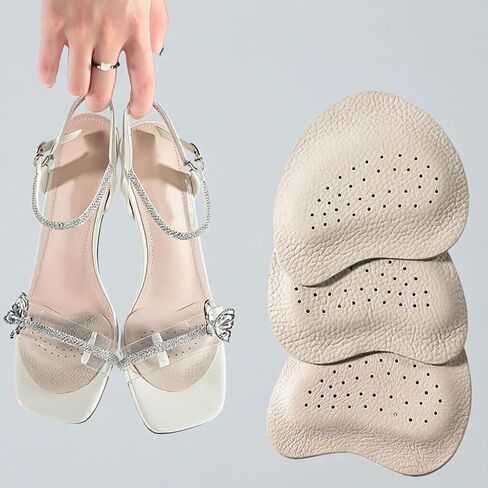 3 Pairs Forefoot Pads, Soft, Shock-Absorbing, Sweat-Absorbent, Breathable, Waterproof, Anti-Friction, Self-Adhesive Half-Size Pads for Sandals and High Heels in Kuwait