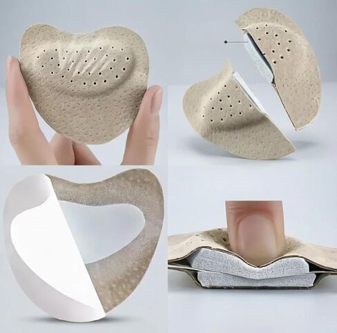 3 Pairs Forefoot Pads, Soft, Shock-Absorbing, Sweat-Absorbent, Breathable, Waterproof, Anti-Friction, Self-Adhesive Half-Size Pads for Sandals and High Heels in Kuwait