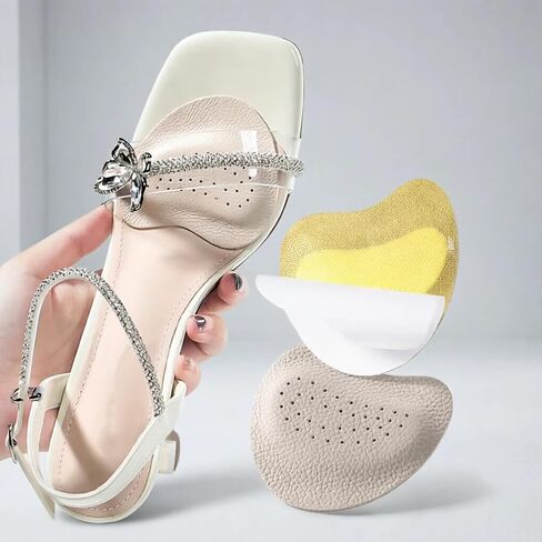 3 Pairs Forefoot Pads, Soft, Shock-Absorbing, Sweat-Absorbent, Breathable, Waterproof, Anti-Friction, Self-Adhesive Half-Size Pads for Sandals and High Heels in Kuwait