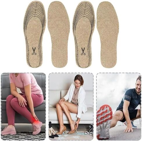 Felt Thermal Insoles Soft Plush Sweat Absorbent Breathable Boots Pad Keep Foot Warm Thicken Winter Warm Shoes Cushion Heat Pad in Kuwait