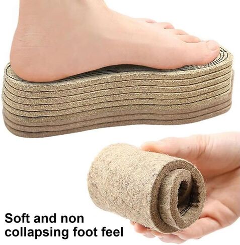 Felt Thermal Insoles Soft Plush Sweat Absorbent Breathable Boots Pad Keep Foot Warm Thicken Winter Warm Shoes Cushion Heat Pad in Kuwait