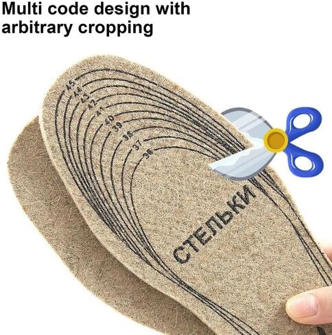 Felt Thermal Insoles Soft Plush Sweat Absorbent Breathable Boots Pad Keep Foot Warm Thicken Winter Warm Shoes Cushion Heat Pad in Kuwait