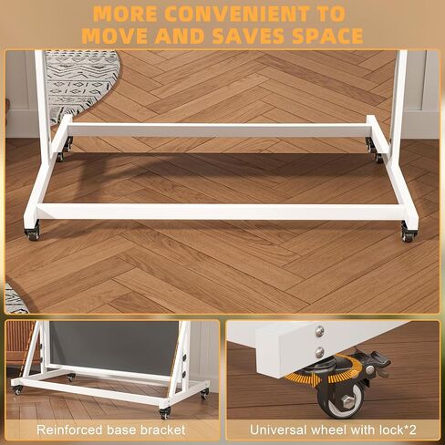 Full Length Rolling Mirror on Wheels, 71" x 24" Home Gym Mirrors with 360° Rotation, Standing Holder, Tempered Glass & Metal Frame, Use for Bedroom, Dance Studio, Fitness in Saudi Arabia