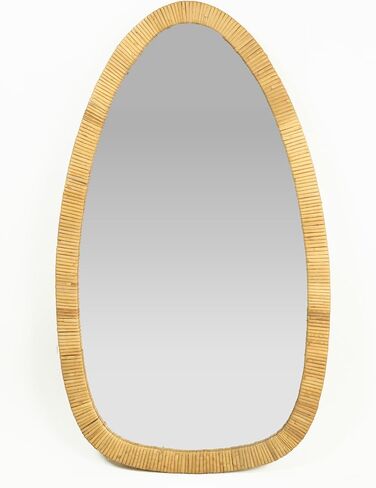 Rattan Boho Mirror for Decor, 31.5" x 18" Handmade Wall Mirror that is Farmhouse and Boho Wall Decor Style, Ideal for Hanging in the Bedroom, Living Room, Entryway, Nursery in Saudi Arabia