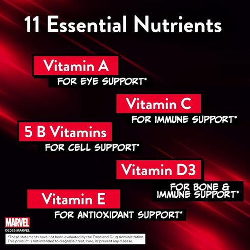 Lil Critters Marvel Spider-Man Kids Multivitamin Gummies | 190 Count | Gummy with Vitamins A B C D E | Fruit Flavors | 11 Essential Nutrients | Gluten and Dairy-Free Children's Daily Supplement in Saudi Arabia