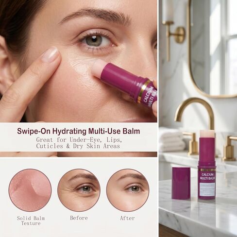 Calcium Volume Multi Balm Stick + Under Eye Patch 60ea + Calcium Eye Cream – Collagen Firming Bundle Set, Eye Hollow Plumping, Smoothing & Depuffing, Long-Lasting Hydration, Daily Anti-Aging Support in Saudi Arabia