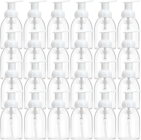 24 Pcs 8 oz Foaming Soap Dispenser Pump Bottles Foam Hand Soap Dispenser Empty Refillable Plastic Container Kitchen Bathroom Commercial Use in Kuwait