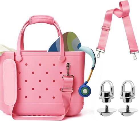 Widened Shoulder Strap - Accessories for Bogg Bag - Comfortable Crossbody Replacement Strap with Rust-Proof Metal Connectors, Non-Slip Strap Wrap for Rubber Beach Tote,Cream(Bag Not Included) in Saudi Arabia