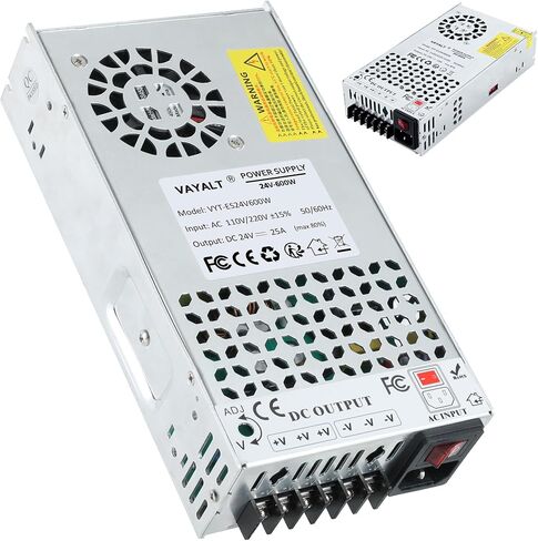 VAYALT 24V 50A 1200W DC تحويل التيار الكهربائي، تحويل منظم عالمي AC 110V / 220V إلى محول DC 24V، مصدر طاقة 24V للصناعة، CCTV، مشروع الكمبيوتر، طابعة ثلاثية الأبعاد، شريط ضوء LED in Kuwait