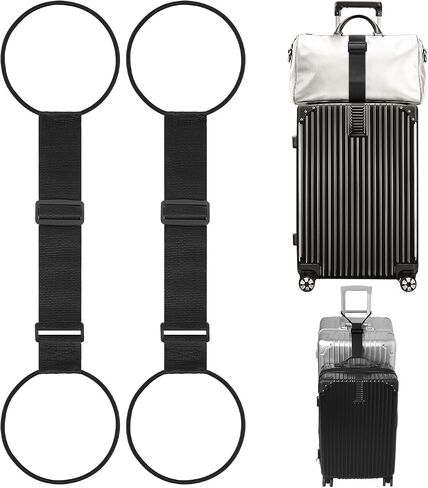 Luggage Connector Straps for Suitcase, Adjustable Travel Belt for Carry on Bag, Backpack, Accessories, Thickened Elastic Add A Bag Bungee Strap, 2 Pack in Saudi Arabia