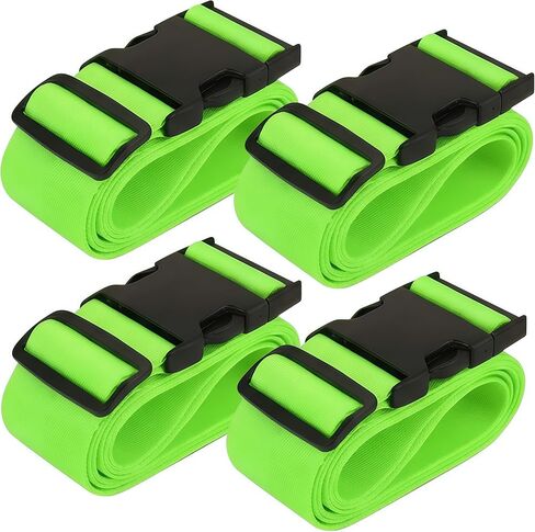 4 Pack Adjustable Luggage Straps for Suitcases – Secure Lock Travel Belts, 40''–78'' Fit, Easy Luggage Identification (Green) in Saudi Arabia