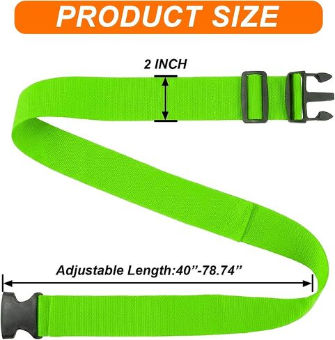 4 Pack Adjustable Luggage Straps for Suitcases – Secure Lock Travel Belts, 40''–78'' Fit, Easy Luggage Identification (Green) in Saudi Arabia