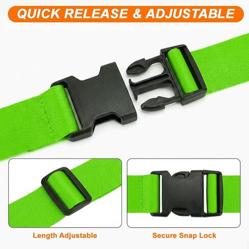 4 Pack Adjustable Luggage Straps for Suitcases – Secure Lock Travel Belts, 40''–78'' Fit, Easy Luggage Identification (Green) in Saudi Arabia