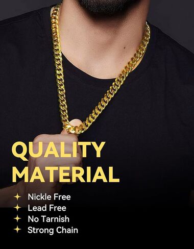 ChainsHouse Miami Cuban Chain Necklace 12mm Width 18inch and 12mm 21cm Wrist Bracelets for Men Women in Kuwait