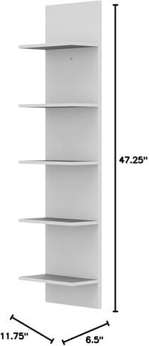 Danya B. Decorative Wall Mount Vertical Shelving Unit – Modern Column Shelves (White) in Saudi Arabia