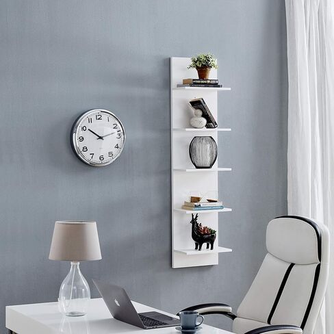 Danya B. Decorative Wall Mount Vertical Shelving Unit – Modern Column Shelves (White) in Saudi Arabia