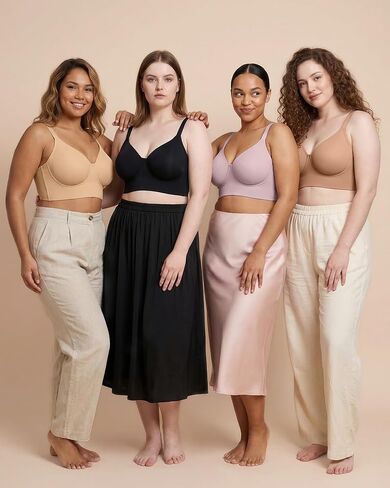 HSIA Bras for Women Minimizer Full Coverage Seamless Plus Size Longline Unlined Underwire Back Smoothing Bra, Grey Purple 36DD in Kuwait
