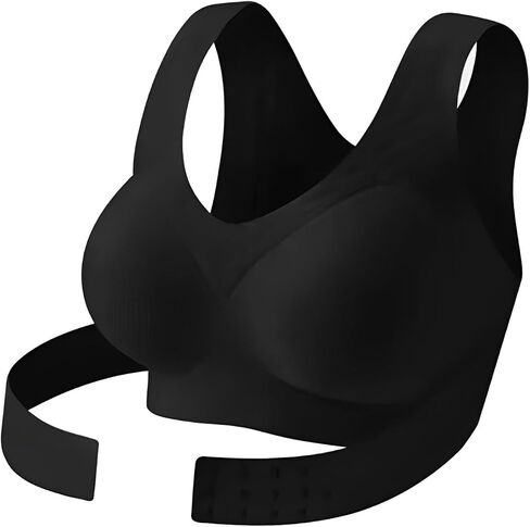 Womens Posture Corrector Bra Cross-Back Wireless Push Up Underwear Front Closure Seamless Supportive Bras with Back Brace in Kuwait