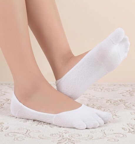 4 Pairs Tabi No Show Socks, Tabi Socks No Show Split Toe Low Cut Sock for Flip Flops Sneakers Loafers (Assorted Colors) in Saudi Arabia