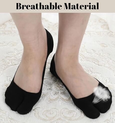 4 Pairs Tabi No Show Socks, Tabi Socks No Show Split Toe Low Cut Sock for Flip Flops Sneakers Loafers (Assorted Colors) in Saudi Arabia