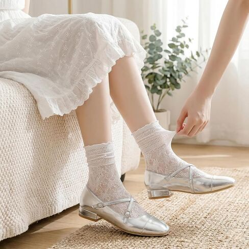 SynHHergyx Tabi Socks Women, 3 Pairs Lace Mesh Split Toe Socks Japanese Flip Flop Socks for Women Daily Wear in Kuwait