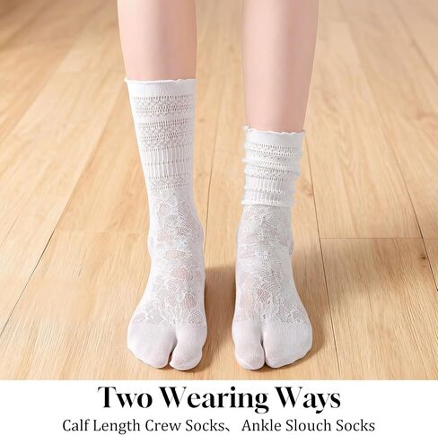 SynHHergyx Tabi Socks Women, 3 Pairs Lace Mesh Split Toe Socks Japanese Flip Flop Socks for Women Daily Wear in Kuwait
