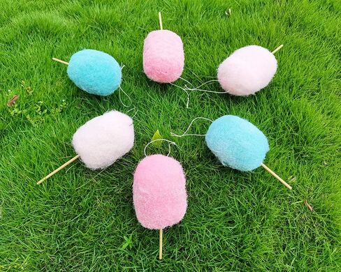 Felted Wool Lollipop Christmas Tree Hanging Ornaments - Handcrafted Felt Wool Lollipop Pink White Blue Christmas Ornaments for Home Party Set of 6 Cotton Candy Land Theme in Saudi Arabia
