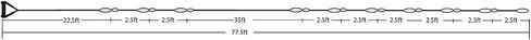 Ronix 727 Pro Foil Combo - 14in. Handle - 77.5ft. 10-Sect. R8 Rope - Black/Gold in Kuwait