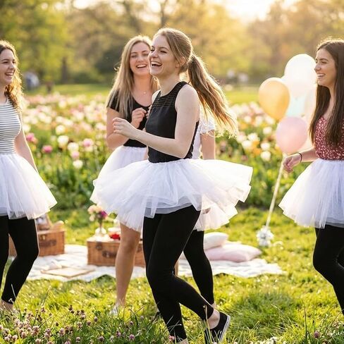 Multi-Layered Tutu Skirt for Cheerleader Outfit | One Size White Tutu Ballerina Skirt in Saudi Arabia