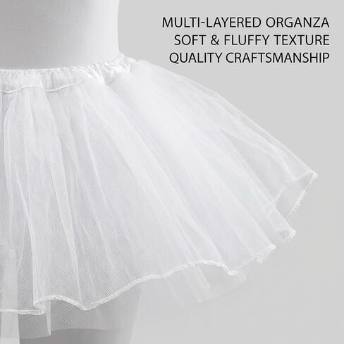 Multi-Layered Tutu Skirt for Cheerleader Outfit | One Size White Tutu Ballerina Skirt in Saudi Arabia