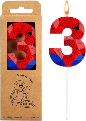 2.76 Inch Number Spider 2 Crystal Web Birthday Candles, Spider Number Candles, Cake Number Candles, Party Celebration in Kuwait