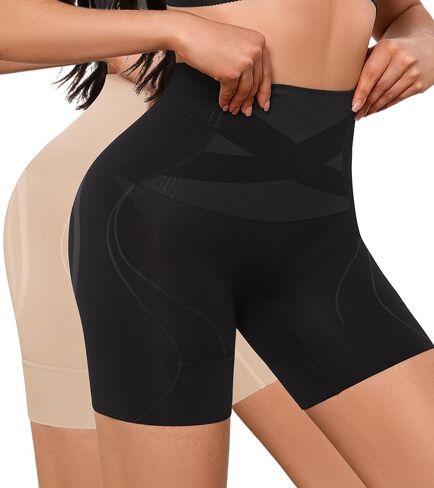 High Waisted Underwear Tummy Control Shapewear Shorts for Women Soft Butt Lifting Body Shaper Under Dress Boyshorts in Kuwait