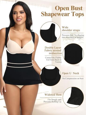 JOYSHAPER Women's Underbust Shapewear Tank Tops Tummy Control Compression Camisole Push Up Slimming Cami Top in Kuwait