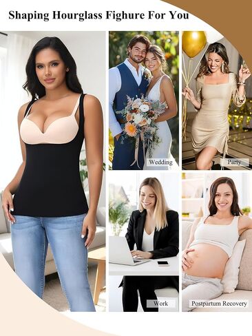 JOYSHAPER Women's Underbust Shapewear Tank Tops Tummy Control Compression Camisole Push Up Slimming Cami Top in Kuwait