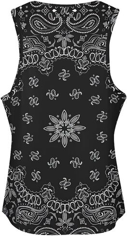 Black Paisley Bandana Print Sports Tank Tops for Women Summer Sleeveless Sport Tops Sport Yoga Vest Streetwear in Saudi Arabia