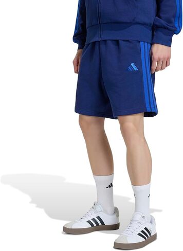 adidas Men's Essentials 3-Stripes Fleece 9-Inch Shorts, DarkBlueTeamRoyalBlue, Large in Kuwait