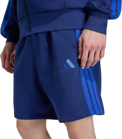 adidas Men's Essentials 3-Stripes Fleece 9-Inch Shorts, DarkBlueTeamRoyalBlue, Large in Kuwait