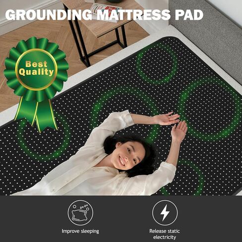 Grounding Mat for Bed Feet Sleep Yoga Pet Desk Grounding Pad for Energy Balance Wellness with 15ft Grounding Cord 23.6"x35.5" in Kuwait