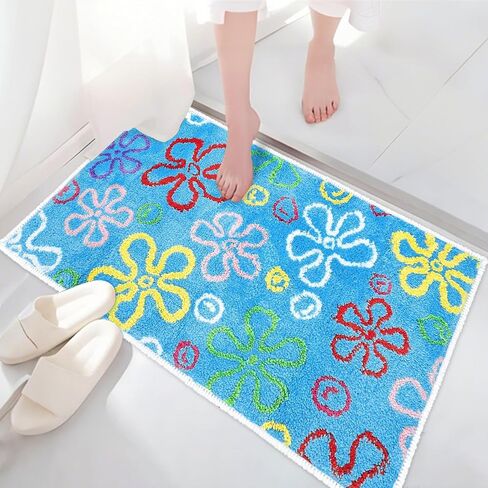 Cute Cartoon Sponge Bathroom Rug 3x2 Non-Slip Machine Washable Cool Cartoon Bedroom Rug for Bathroom, Living Room, Front Door, Playroom (35.5 * 23.6 inch) in Saudi Arabia