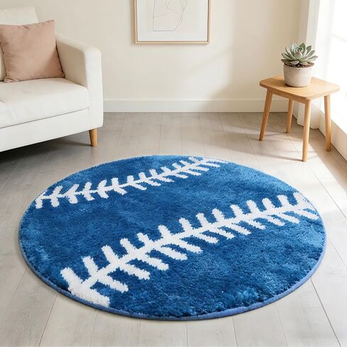 31.5 Inch Round Soccer Rug for Boys Room Decor Sports Carpet with Non-Slip TPR Backing Soft Washable Area Rug for Bedroom Living Room Playroom Man Cave Soccer Gifts for Sports Lovers Fans in Saudi Arabia