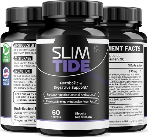 (2 Pack) Slim Tide Capsules - Official Slimtide Advanced Weight Management Formula with Natural Ingredients, Slim Tide Advanced Pills for Wellness & Overall Health Support, 120 Capsules for 2 Months in Saudi Arabia