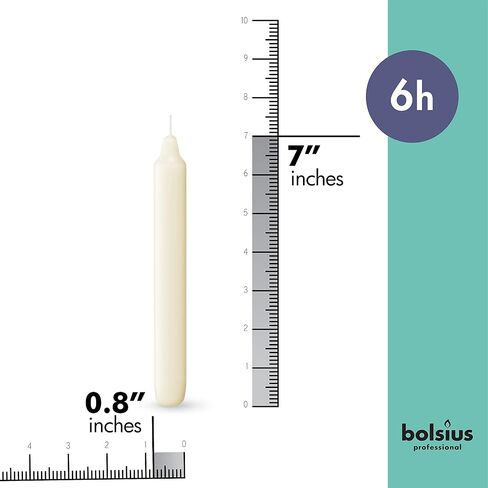 BOLSIUS Ivory Household Candles Bulk Pack 45 Count - Unscented Dripless 7 Inch Dinner Candlesticks - 6+ Hours Burn Time - Premium European Quality - Consistent Smokeless Flame - 100% Cotton Wick in Saudi Arabia