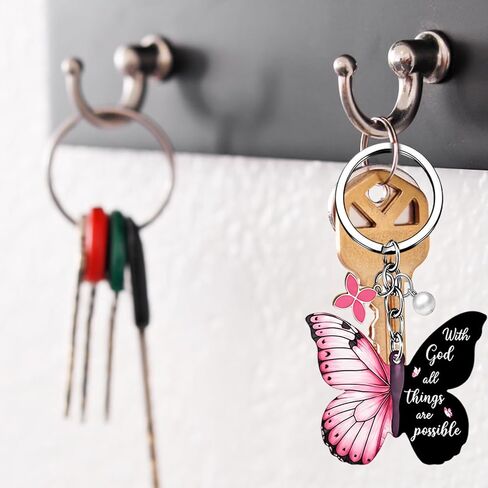 5PCS Butterfly Keychain for Women, Multiple Colors, Decorative Accessories for Keys and Bags, Gift Ideas for Friends and Family, Pink Blue Purple Gradient Color Options in Saudi Arabia