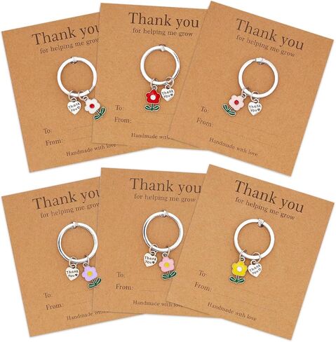 6Pcs Teacher Appreciation Keychains Gifts in Bulk Teacher Keychain Thank You for Helping Me Grow Gifts in Saudi Arabia