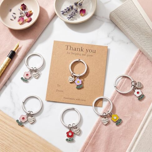 6Pcs Teacher Appreciation Keychains Gifts in Bulk Teacher Keychain Thank You for Helping Me Grow Gifts in Saudi Arabia