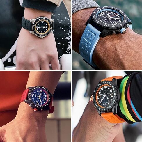 QGKYXT For Breitling navitimer avenger pin buckle Watchbands silicone Watch band 22mm 24mm colourful strap in Kuwait