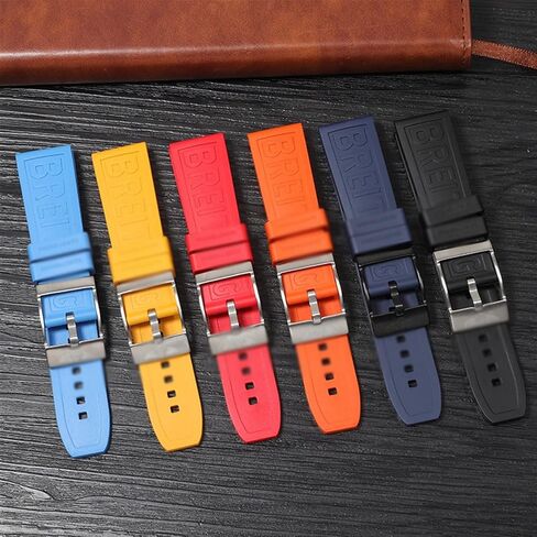 QGKYXT For Breitling navitimer avenger pin buckle Watchbands silicone Watch band 22mm 24mm colourful strap in Kuwait