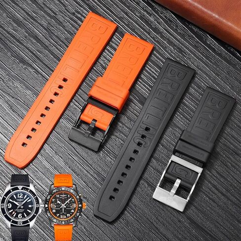 QGKYXT For Breitling navitimer avenger pin buckle Watchbands silicone Watch band 22mm 24mm colourful strap in Kuwait