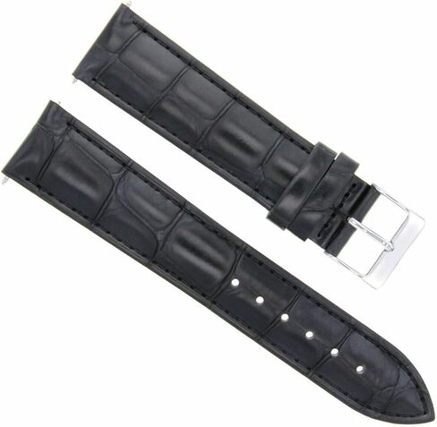 Ewatchparts 18mm Leather Watch Band Strap Compatible With Rolex Cellini Watch Black in Saudi Arabia